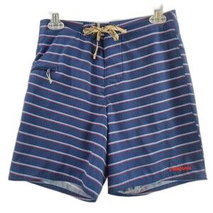 Patagonia Wavefarer Board Swim Shorts Trunks Blue Striped Men's Size 28